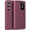 Nshkeji Cover per Samsung S26 Ultra Clear View, Custodia Smart View, Flip Folio Cover a libro, Custodia a portafoglio per Galaxy S26 Ultra Clear View, 360 Full Clapet Protection Case S26 Ultra 5G