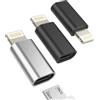 zoyuzan Adattatore da Micro USB a Lightning Presa (3 Pack) Cavi Jack Accessori per iphone 14 13 12 11 Pro Max 7 8 Plus X SE XS Per iPad Air Mini Micro USB Femmina Cavo per Apple Maschio Spinotto Convertitore