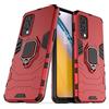 MaiJin Compatibile con OnePlus Nord 2 5G Cover, Custodia Armor Anello Cavalletto (Funziona con Il Supporto Magnetico per Auto) Case Paraurti (Rosso)