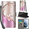 PHINIENLAND Cover per Samsung Galaxy S21 FE PU Pelle Custodia Flip Rosa