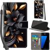 PHINIENLAND Cover per Samsung Galaxy S7 PU Pelle Custodia Flip Fiori