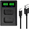 Amztour Ricarica Rapida Caricabatteria Sostitutivo Per Fotocamera Compatibile Con Modelli Batteria NP-FW50/Sony Alpha 7/7II/7RII/7R/7S/7SII (esclusa A7III), Alpha 3000/5000/5100/6000 E Altri Modelli