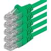 1aTTack.de 85251 5x 0,25m Green Cavo di rete Cat6 Cat 6 Ethernet LAN 1000 Mbit/s RJ45