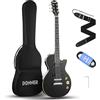 Donner LP Chitarra Elettrica Kit da 39 pollici Chitarre Elettriche con borsa, cinturino, cavo (Nero, DLP-124B)