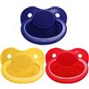 LittleForBig Generazione 1 Ciuccio 3 Paci Pack-Blu Scuro/Rosso/Giallo