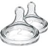 Dr. Brown's Natural Flow Level 2 - Tettarella in silicone per biberon a collo largo, flusso medio, 3 m +, tettarella in 100% silicone, confezione da 2