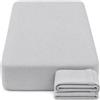Dudu N Girlie Next to Me - Lenzuolo con angoli per lettino Chicco, 51 x 85 cm, in jersey morbido, ipoallergenico, traspirante, traspirante, confezione da 2, colore: grigio