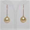 COMOTO Orecchini ad alta lucentezza 11,5 mm oro perle dei mari del sud oro giallo ma...