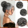 Sofeiyan 2PCS chignon finto per capelli,Ondulato Chignon Finto per Capelli con Elastico,Sintetica Coda di Posticci per Capelli per Donne,Grigio Pepe