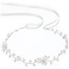 Sorcristy Corona di fiori per ragazze, fascia da sposa con perle da donna, corone floreali per matrimoni e compleanni, accessorio per capelli per feste e prima comunione