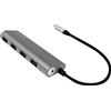 Logilink HUB USB 3.1 a 4 porte Type-C Grigio alluminio