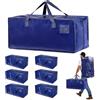 Ecofocet Set da 6 Borse da trasloco extra large, Scatole trasloco con cinghie per zaino, zip e manici resistenti, Borsa Portaoggetti Grande in Poliestere, impermeabili Borsa di stoccaggi per piumoni, vestiti