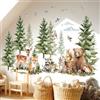 DECOWALL Adesivi Murali Animali della Foresta per Bambini, Stickers Alberi Pino Orso Volpe Cervo Rimovibili in Vinile, Decorazione Cameretta (SG4-2422)