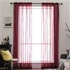 MIULEE Tende Trasparenti Con Passanti Morbidi Finestre per Salotto Eleganti Soggiorno per Camera da Letto e Tende Cameretta Bambini 2 Pannelli 140x175cm Rosso