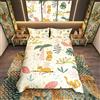 Homemissing Set di biancheria da letto per bambini con stampa leopardata e ghepardo con motivo leopardato e piante tropicali, resistente, per letto singolo