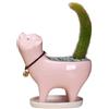 Yizzwtc Vasi a Forma di Gatto, Vasi Ceramica per Piante, Piccolo Fioriera in Ceramica da Interno vaso per Piante Succulente per Fiori, Piante Grasse, Cactus, Decorazione della Casa (Rosa)
