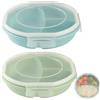 GOMETY 2 pezzi di contenitori per alimenti per microonde con coperchio Bento, ciotola per alimenti, contenitore per provviste, privo di BPA, con 3 scomparti, contenitori separati, con chiusura ermetica
