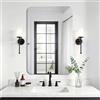 KOCUUY Specchio da bagno rettangolare senza cornice, specchio da parete 60x90 cm, specchio con vetro infrangibile, riflessione HD, angoli arrotondati, adatto per bagno