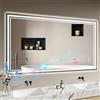 Archaluxe Specchio da bagno con illuminazione 140x70 - Specchio da bagno LED con Bluetooth - Specchio da bagno con illuminazione, antiappannamento, dimmerabile, 3 colori di luce, specchio da parete LED