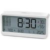 Voniobuy Sveglia Digitale LCD con Sensore di Temperatura e Umidità, Doppio Allarme con Funzione Snooze, Grande Schermo LCD con Retroilluminazione Regolabile, Orologio da Comodino con Visualizzazione della Data