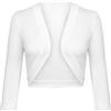 Gyabnw Cardigan Corto Donna Bolero Donna 3/4 Maniche Lavorato a Maglia Elegante Cotone Corto con Scollo a V, Adatto per Bretelle, Gonna Lunga,Gilet, Jeans, Gonne alla Moda A-Bianco,XXL