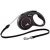 Flexi New Classic S Cord guinzaglio avvolgibile 5 metri Nero