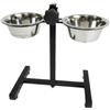 Brekz Supporto per ciotole nero per cane (ciotole incluse) M