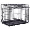 Brekz Gabbia per cane nera con porta scorrevole S
