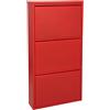 PAME 82268 - Scarpiera con 3 cassetti, Metallo, 103 x 50 x 15 cm, Colore: Rosso
