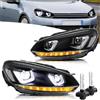 VLAND Motor VLAND Fari per Golf 6 Golf VI TSI Alogeno 2008-2013 [Non per GTI/R/TDI Proiettore], Con indicatori di direzione dinamici (con lampadine d2h)