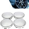 GUOMIS 4 coprimozzi, adatti per cerchioni VW e Audi (diametro esterno 65 mm, diametro interno 56 mm), in materiale ABS, inclusi vari accessori per coprimozzi. (Argento)