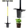 Jardineer Strumento per piantare bulbi con manico lungo, trapiantatore da giardino in acciaio inox resistente con manico ergonomico, ideale per piantare bulbi, piantine, fiori e verdure, strumento