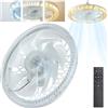 RobertAgor ALLPRESS LAMPADA VENTILATORE PLAFONIERA LED SOFFITTO E27 DIMMERABILE CON TELECOMANDO 48W