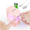 JODSONE Mini Lampada UV LED Unghie, Luce UV Portatile, unghie per smalto gel, polygel, builder, tip, colla gel per principianti, salone fai da te, lampada USB per unghie da viaggio (Rosa)