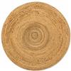 LaVelahome Tappeto Rotondo in Juta Naturale 100%, Intrecciato e Stile Boho Nordico per Soggiorno Camera Ingresso Patio Veranda (Cerchi, cm_110_diamentro)