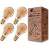 greenandco 4x lampadina a filamento LED Vintage | oro | E27 A60 | 3W 210lm | 2000K bianco extra caldo | 360° | 230V | senza sfarfallio | non dimmerabile