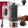 SUNXBUK Macinacaffè Manuale Regolabile, Macinino Caffè a Mano con Impugnatura Pieghevole e Acciaio Inox, Macinacaffè Manuale con Meccanismo Conico in Ceramica Precisione per Espresso et French Press