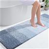 OLANLY Tappeto da bagno 140 x 50 cm, tappeto da bagno in microfibra extra morbido e assorbente, retro in gomma, ad asciugatura rapida, lavabile in lavatrice, per pavimento, vasca e doccia, accessori