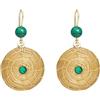 Vera Navarro Handmade VERA NAVARRO - Orecchini Mandala Intrecciati in Oro Vegetale - Ø 20 mm - Cerchi Dorati - 100% Naturali Fatti a Mano - Bigiotteria Fatta a Mano - Verde