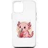 Cute Kawaii Axolotl Drinks Boba Bubble T Custodia per iPhone 12/12 Pro Carino Axolotl Kawaii Anime Bere Bubble Tea Ragazza Bambini