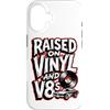 Raised On Vinyl And V8s Custodia per iPhone 16 Rialzato su vinile e V8s Retro Vintage Music And Cars
