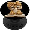 Bookworm Teacher Theme Library Reader Gr Gattino Libro Aperto Lettura Amante Gatto Ritratto Grafico PopSockets PopGrip Adesivo