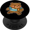 rugby bear runner power mascot rugby ova Cartone animato Rugby Bear Runner PopSockets PopGrip Adesivo