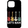 Vintage Rock & Roll Music Rock Concert M Custodia per iPhone 16 Pro Max Let's Rock Chitarrista Rock Music Retro Rock N Roll Punk
