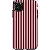 Burgundy Pink Stripe Aesthetic Custodia per iPhone 11 Pro Max Modello estetico retrò a righe verticali rosa bordeaux Y2K
