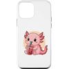 Cute Kawaii Axolotl Drinks Boba Bubble T Custodia per iPhone 12 mini Carino Axolotl Kawaii Anime Bere Bubble Tea Ragazza Bambini