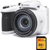 KODAK Pack Digitale Bridge Pixpro Astro Zoom AZ405 + Scheda SDHC Kodak Ultra High Speed U1 32GB - Fotocamera 20 Megapixel, Zoom 40X, Grandangolo, LCD, Video Full HD 1080p, OIS, Batterie AA - Bianco