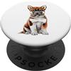 Akita Puppy Lover PS Disegno di un cucciolo di Akita, arte, amante dei cani PopSockets PopGrip Adesivo