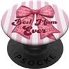 Watercolor Hearts Hugz Rosa cipria con fiocco a righe pastello super carino Best Mum Ever PopSockets PopGrip Adesivo
