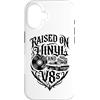 Raised On Vinyl And V8s Custodia per iPhone 16 Rialzato su vinile e V8s Retro Vintage Music And Cars